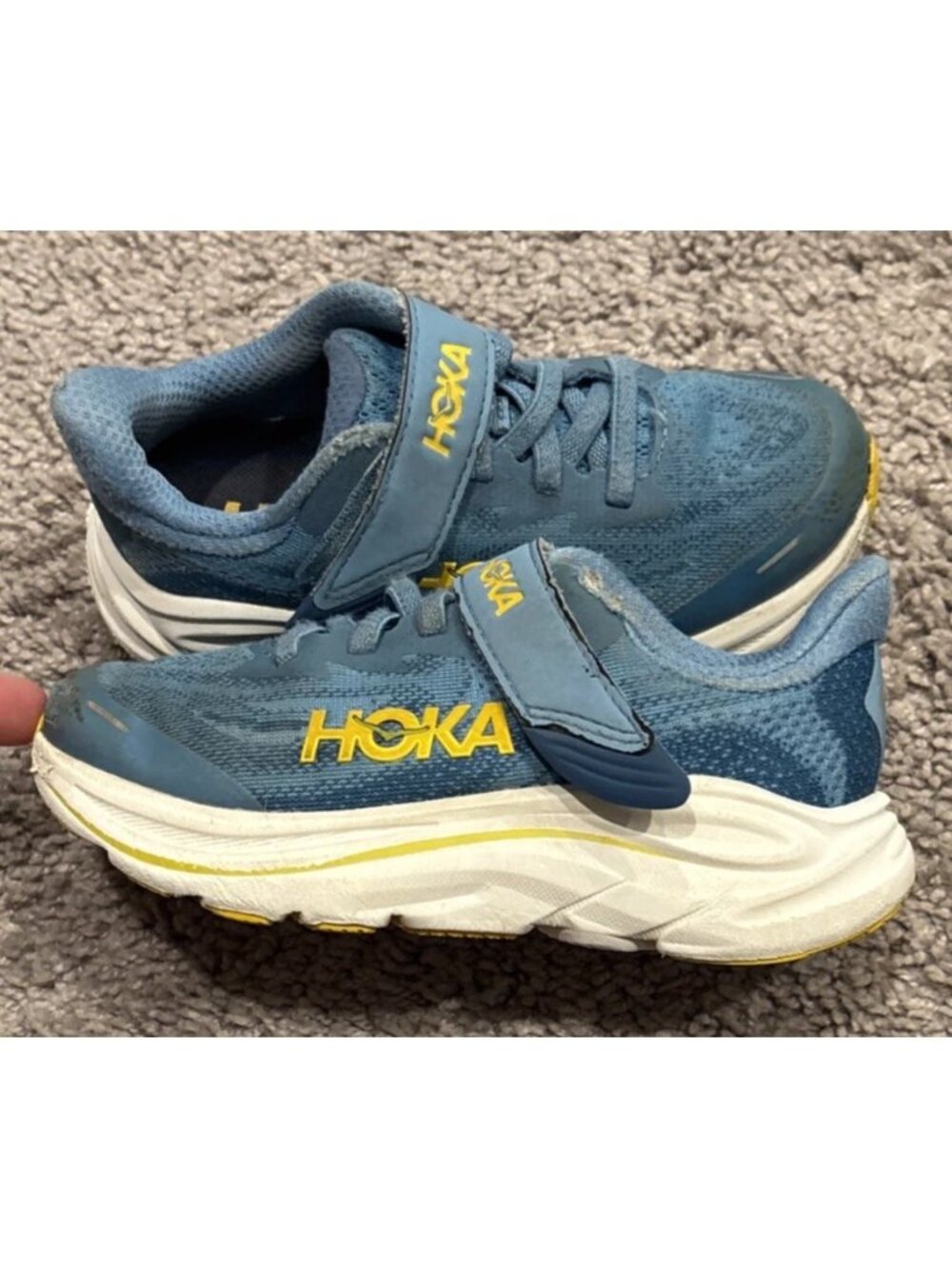 Hoka Kids Clifton 10 Running Sneakers, Size 11.5md Blue